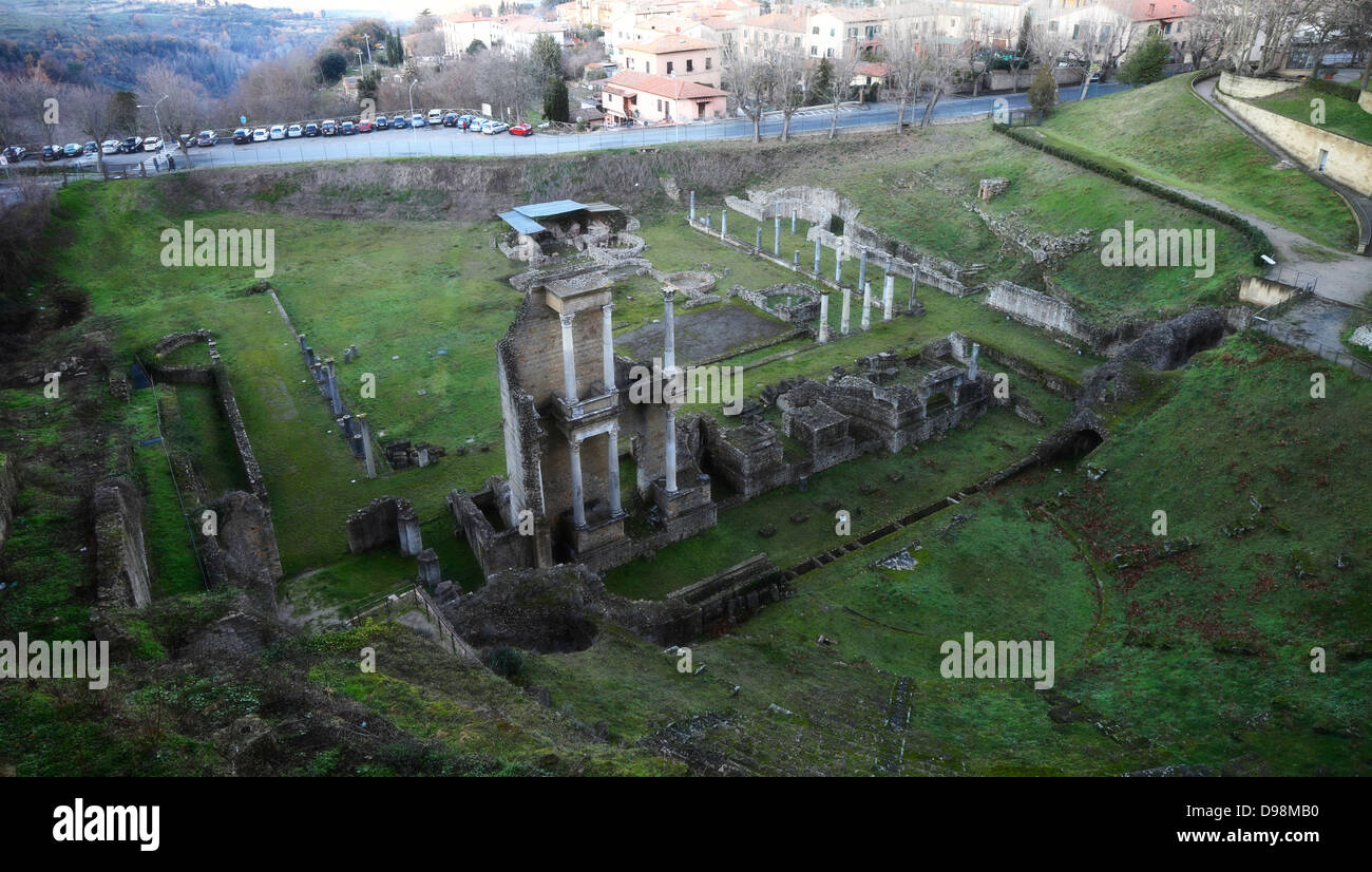 Römische Geschichte bei Volterra, Toskana, Italien Stockfoto