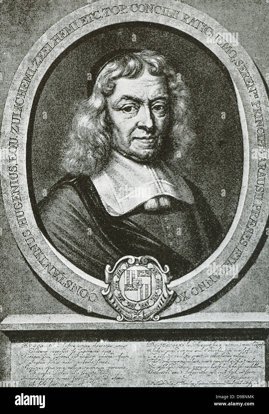 Constantijn Huygens (1596-1687) war ein niederländischer Goldene Zeitalter Dichter und Komponist. Er war Sekretär zu zwei Fürsten von Orange: Friedrich Heinrich und Wilhelm II. und der Vater der Wissenschaftler Christiaan Huygens. Stockfoto