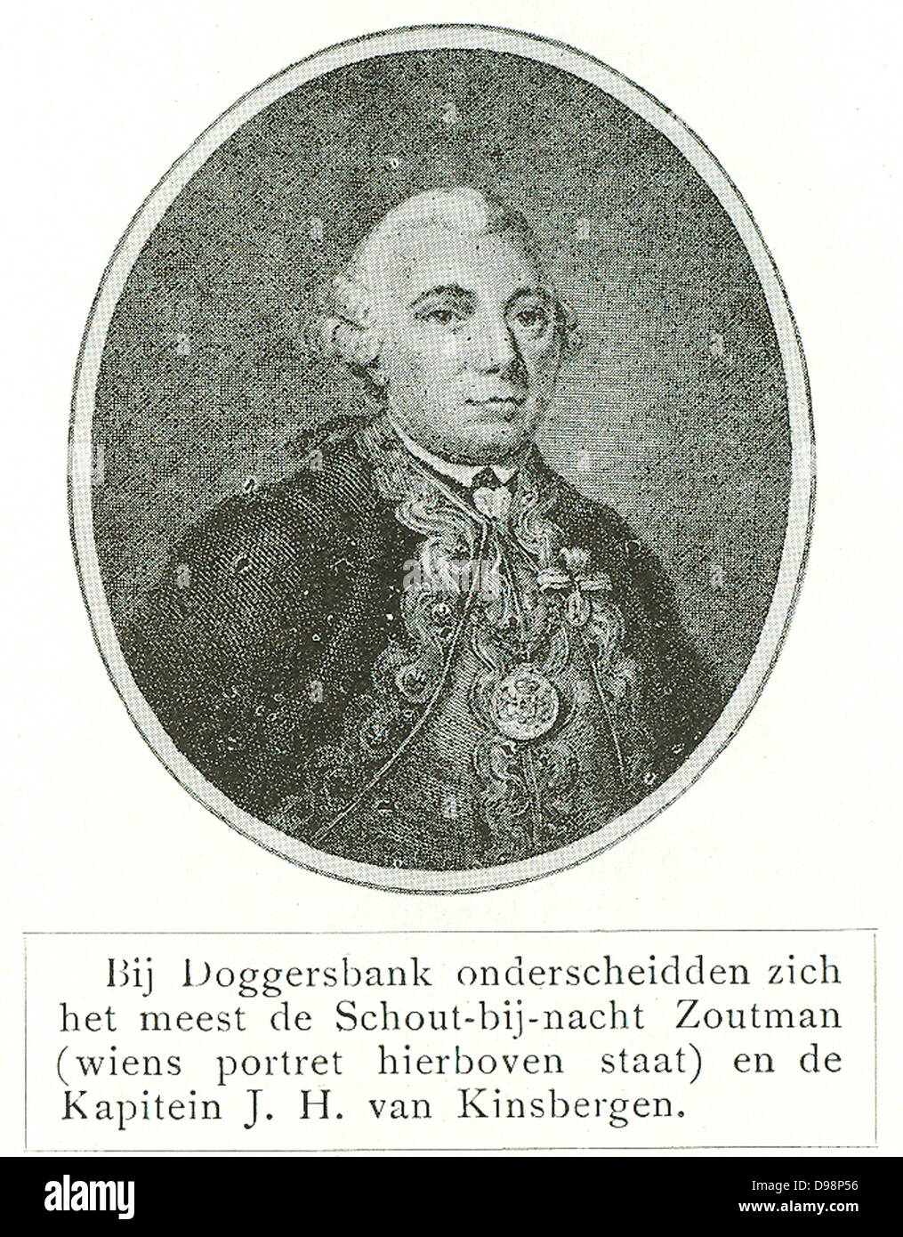 Jan Hendrik van Kinsbergen (1. Mai 1735 – 24. Mai 1819) oder Graf von Doggersbank war eine niederländische Marineoffizier. Hatte eine gute Stockfoto