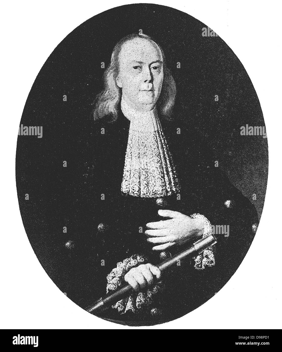 Jan van Riebeeck, der Sohn Abrahams, der einzige Südafrikaner, der in den Rang eines Generalgouverneur von Niederländisch-ostindien rose. Er wurde im Jahre 1653 in der Festung in der Tabelle Tal geboren, wurde für seine Ausbildung nach Holland geschickt und nahm sein Maß an LL.D. bei Leyden. Stockfoto
