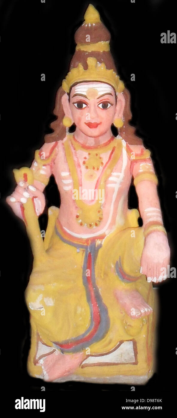 Der Hindu-Gott Shiva in eine kleine Statue Figur, vom Anfang des 20. Jahrhunderts Indien vertreten. Stockfoto