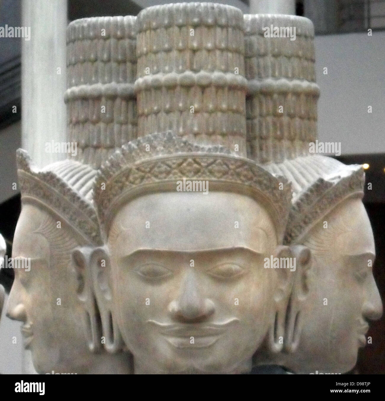 10. Jahrhundert Skulptur des Hindu Gott Brahma.  Sandstein aus Kambodscha, Wat Baset (Tempel) Stockfoto