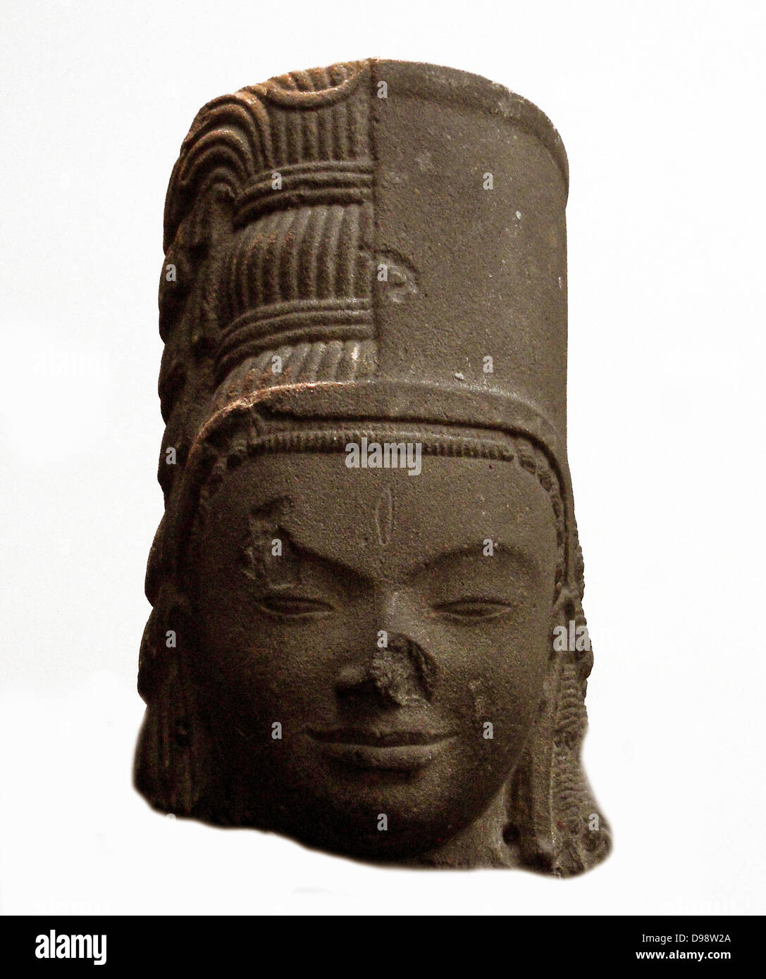 Leiter der Harihara 7. Jahrhundert, Stil von Phnom Da in Kambodscha. Sandstein, Skulptur. Harihara ist der Name einer Gottheit, die sowohl in Form von Vishnu (Hari) und Shiva (Hara) aus der hinduistischen Tradition. Auch als Shankaranarayana bekannt Stockfoto