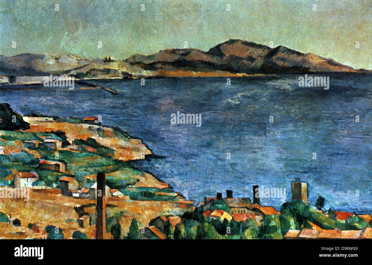 Marseille', 1883-1885. Öl auf Leinwand. Paul Cezanne (1839-1906) French Post-Impressionist Painter. Frankreich Landschaft Meer Küste Blau Stockfoto