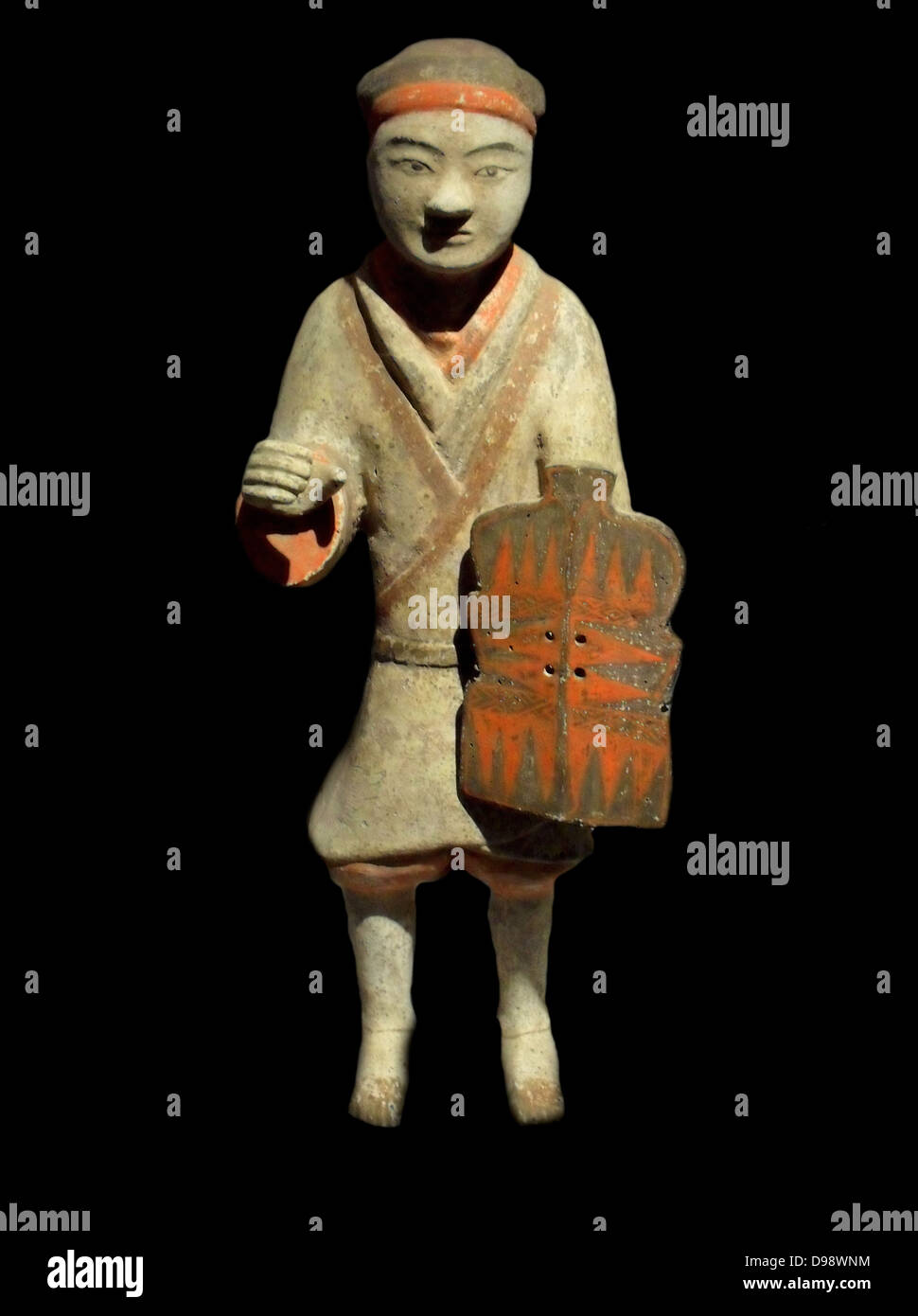 Krieger-Schild. Östliche Han-Dynastie (25-220 n. Chr.) Terrakotta China (Norden), Provinz Shaanxi Stockfoto