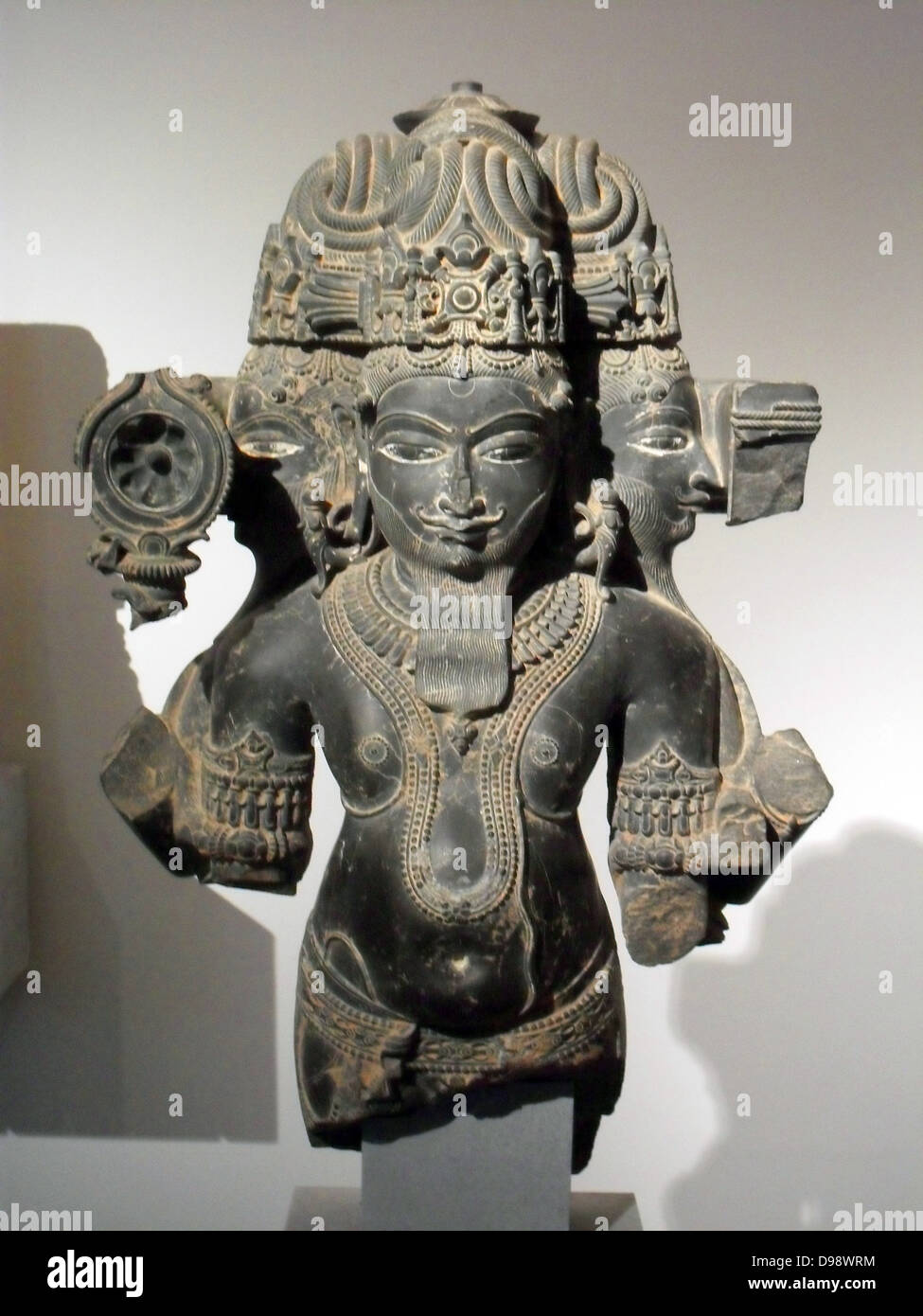 Brahma-Skulptur aus dem 11.-12. Jahrhundert. Gwalior, Indien Stockfoto