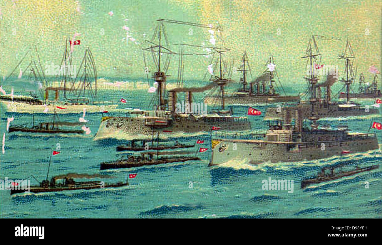 Türkischen (osmanischen) Marine in Schlachtordnung. Um 1915 Stockfoto