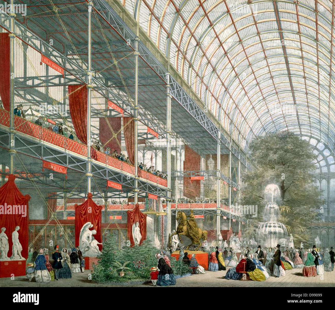 Die große Ausstellung der Werke von Industrie aller Nationen oder die große Ausstellung, manchmal auch als die Crystal Palace in Bezug auf die temporäre Struktur, in der sie gehalten wurde, eine internationale Ausstellung war, dass im Hyde Park, London stattfand, vom 1. Mai bis 15. Oktober 1851 Stockfoto