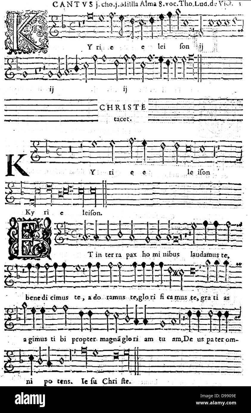 Missa Alma Redemptoris von Luis de Victoria Stockfoto