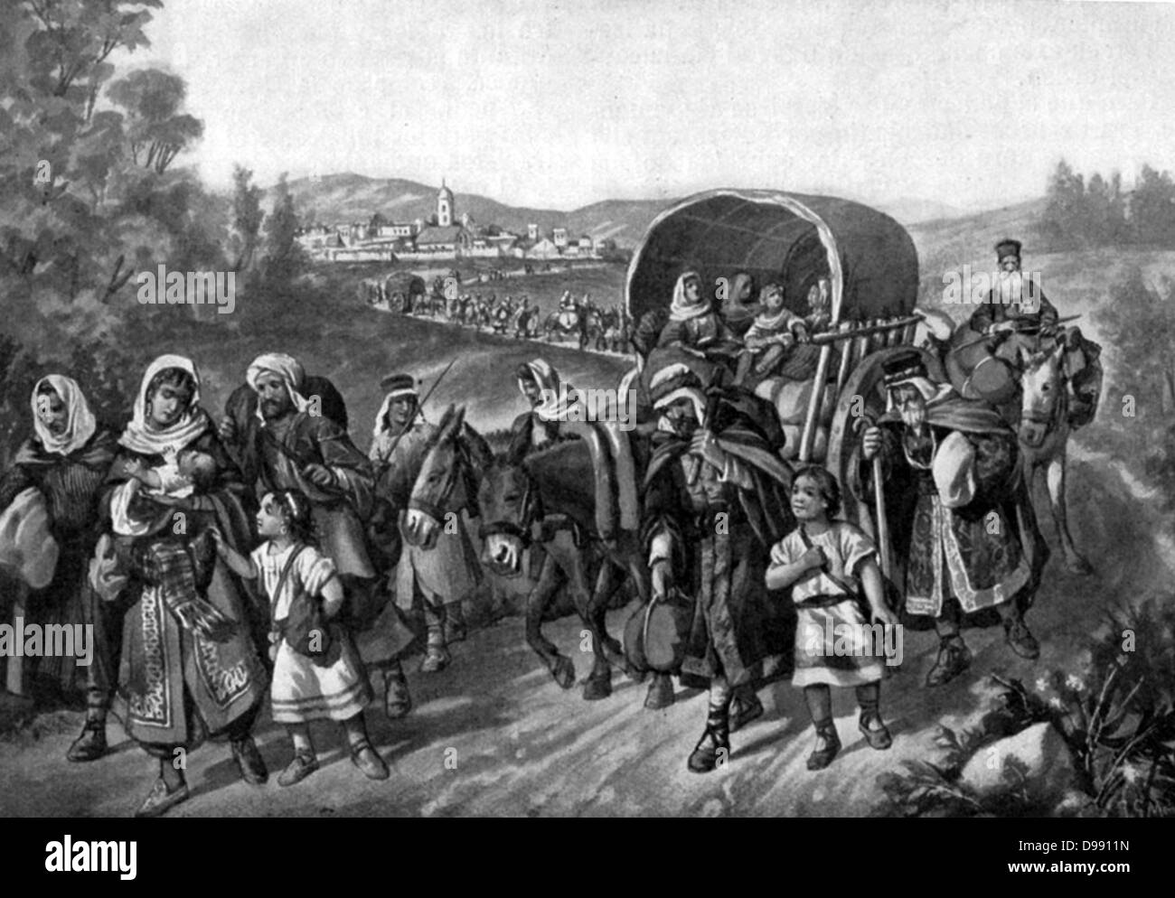 Vertreibung der Juden aus Spanien 1492 jüdische Familien fliehen Castille Stockfoto