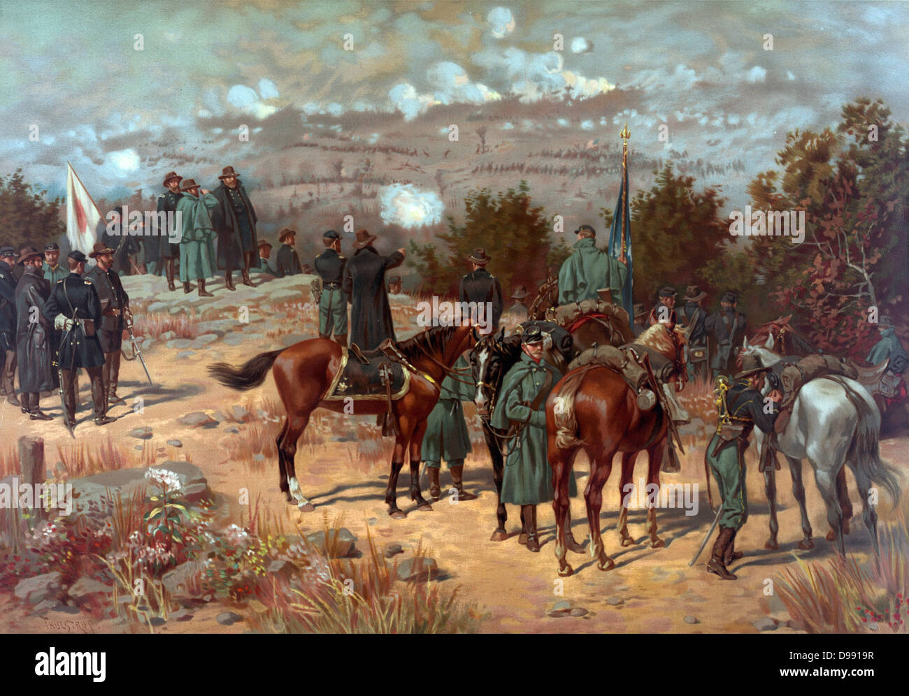 Amerikanischer Bürgerkrieg 1861-1865: Schlacht von Chattanooga während einer Reihe von Manövern und Schlachten im Oktober und November 1863, zwischen Eidgenossen unter Braxton Bragg und Union unter Ulysses Grant. Drucken c 1880. Stockfoto