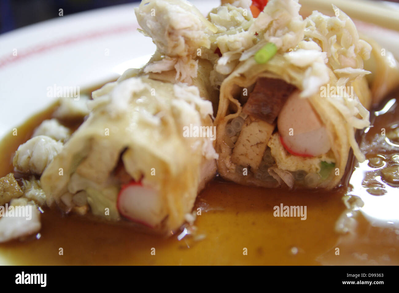 Thai - chinesische frische Frühlingsrolle oder (Pa Pia Sod) Stockfoto