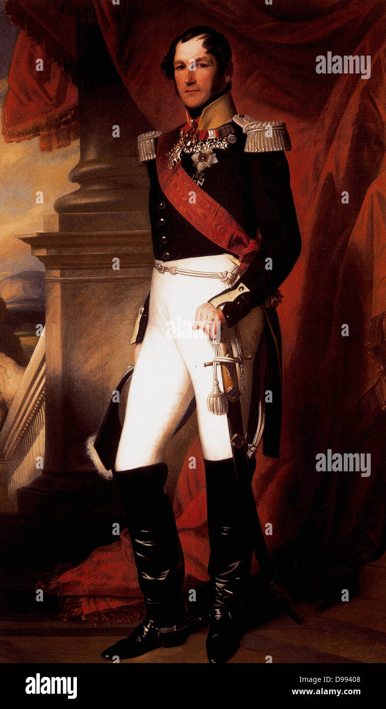 König Leopold I. von Belgien durch Franz Winterhalter (1805-1873) deutscher Maler gemalt. Leopold I (1790-1865) König von Belgien von Juli 1831 bis 1873. Stockfoto