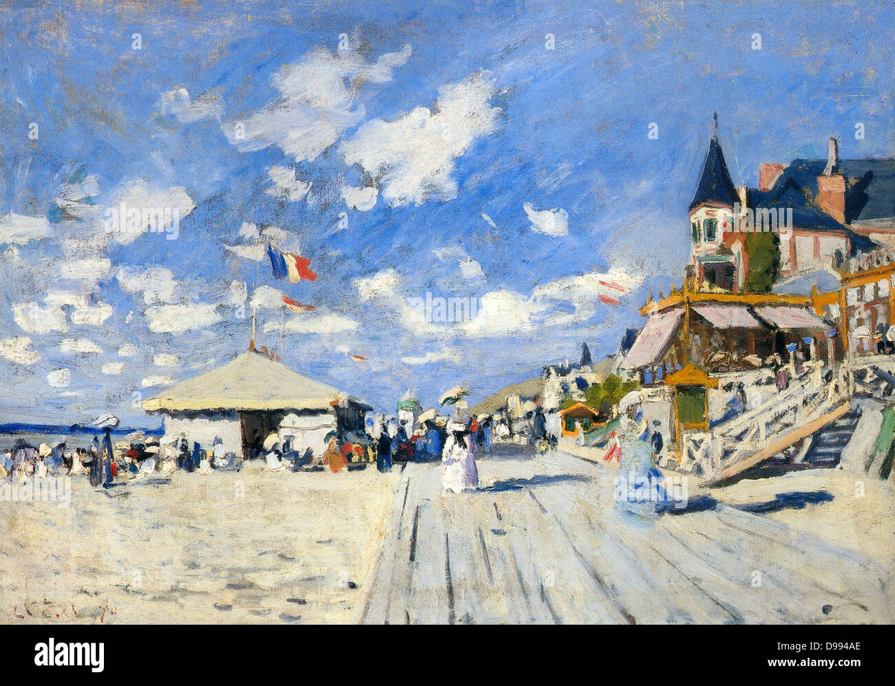 Claude Monet (14. November 1840 - vom 5. Dezember 1926) Französische Maler des Impressionismus. Der Begriff Impressionismus aus dem Titel seiner Malerei Eindruck, Sunrise (Impression, Soleil levant) abgeleitet ist. "Trouville", Öl auf Leinwand, 1870-71 Stockfoto
