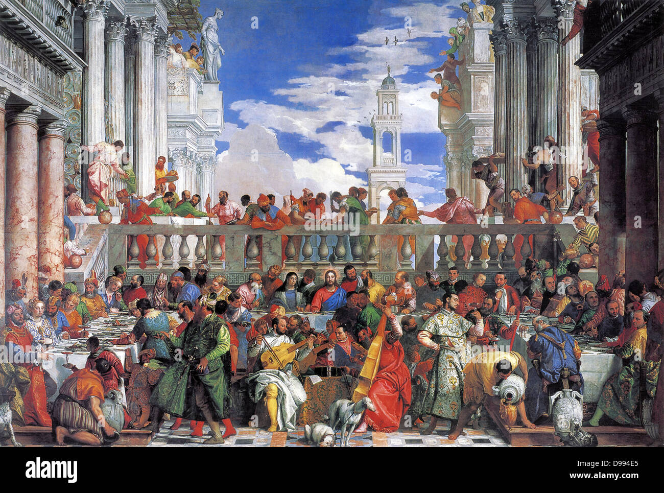 Paolo Veronese (1528 - 19. April 1588) war ein italienischer Maler der Renaissance in Venedig. Die Hochzeit zu Kana, 1562 - 1563. Louvre Stockfoto