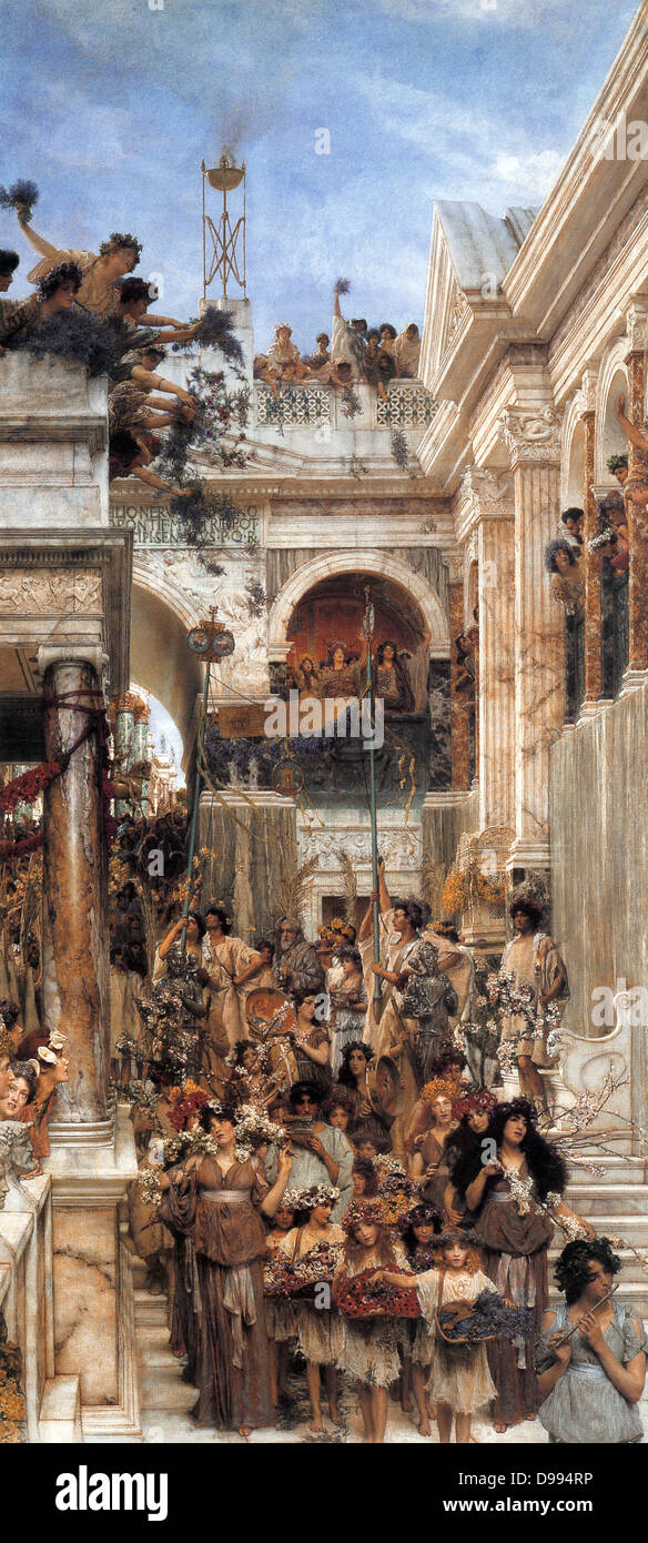 Sir Lawrence Alma-Tadema Frühling. Sir Lawrence Alma-Tadema (8. Januar 1836 bis 25. Juni 1912) war einer der bedeutendsten Maler des späten neunzehnten Jahrhunderts Großbritannien Stockfoto