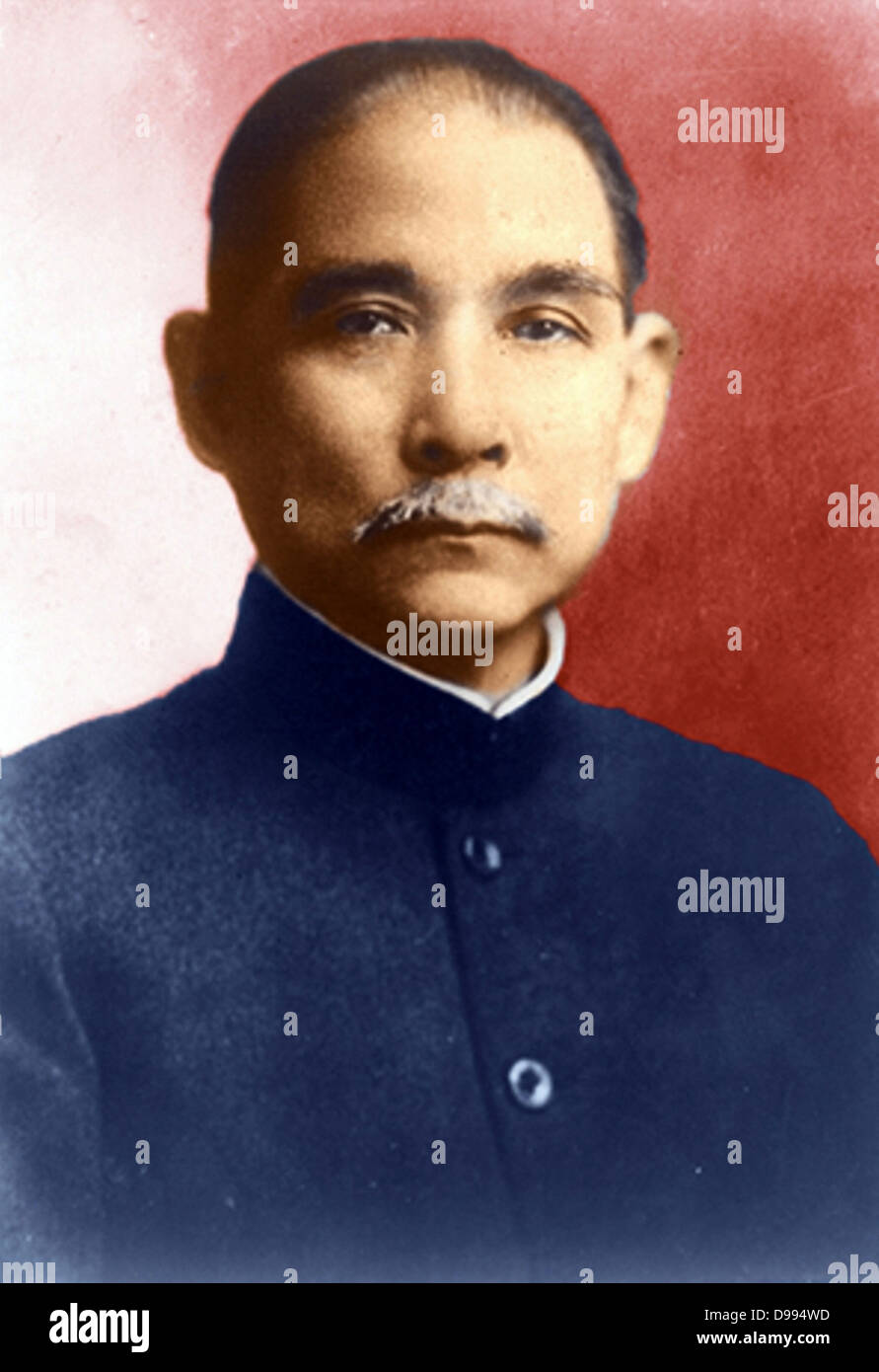 Sun Yat-sen (1866-1925) der chinesischen revolutionären und politischen Führer, der eine entscheidende Rolle bei den Sturz der Qing-Dynastie im Oktober 1911, den letzten kaiserlichen Dynastie Chinas gespielt. Nationalistische Stockfoto