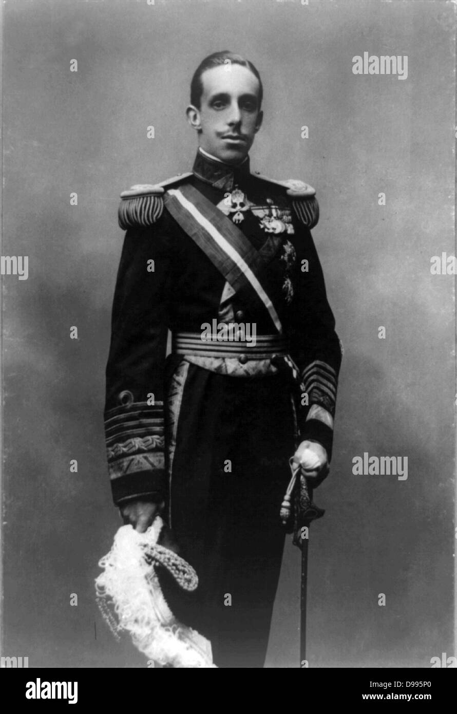 König Alfonso XIII von Spanien, 1913 Okt. 13. Stockfoto