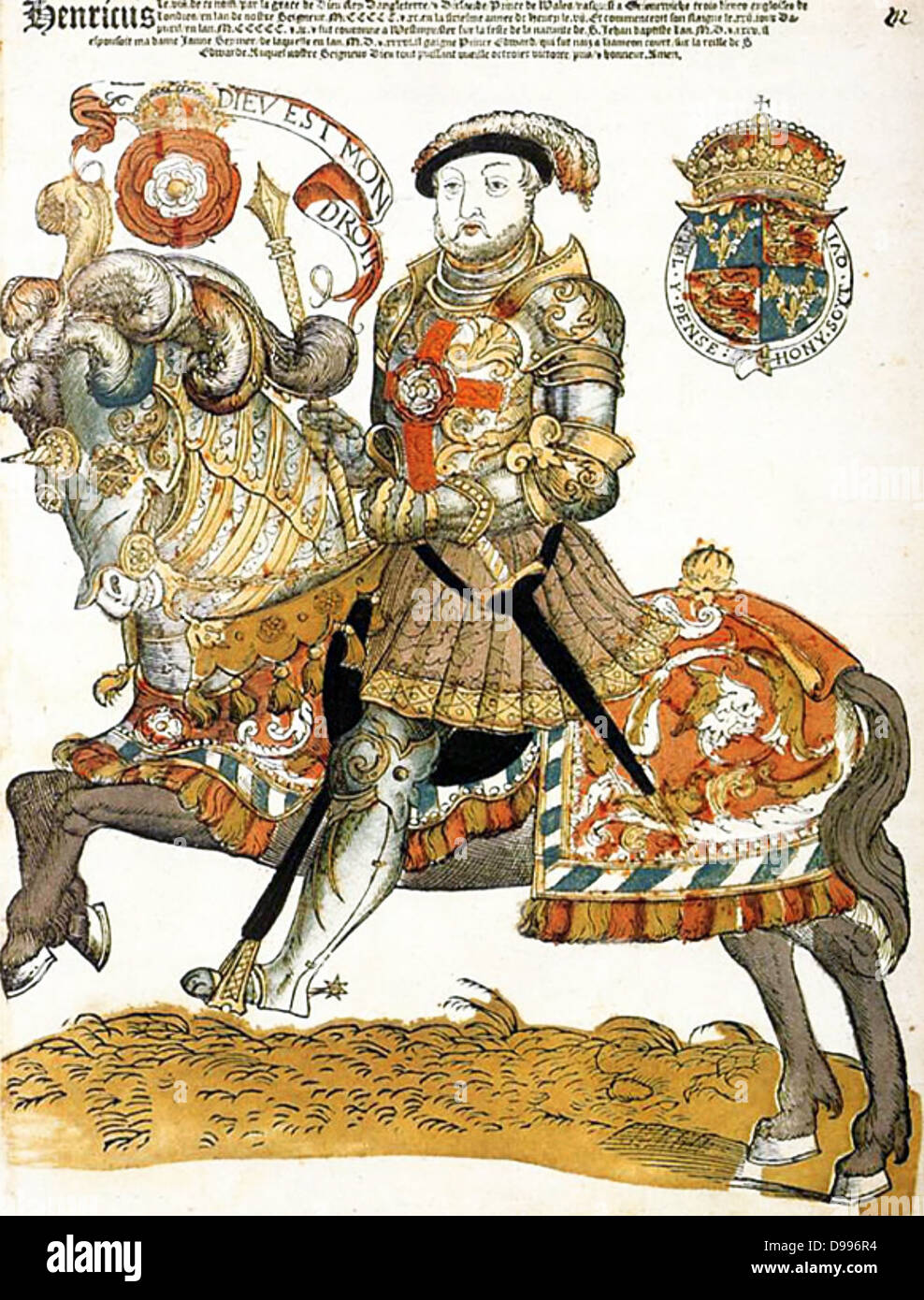 Englische König Henry VIII gezeigt auf dem Pferderücken, Künstler unbekannt, Riijksmueum, Amsterdam Stockfoto