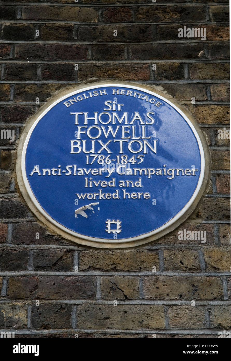 Blaue Plakette Sir Thomas Fowell Buxton Anti-Sklaverei-Kämpferin. Brick Lane London E1 HOMER SYKES Stockfoto