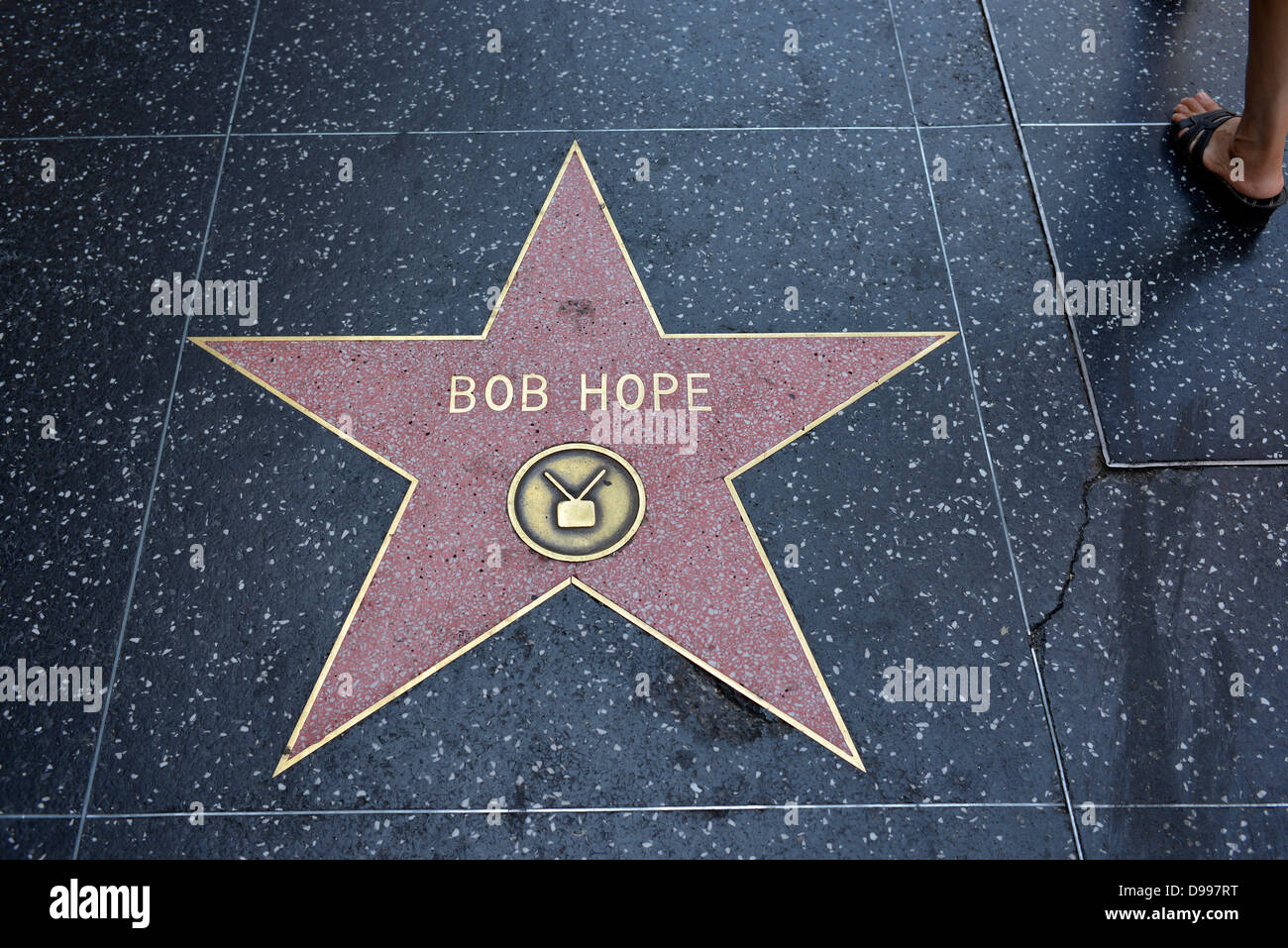 Terrazzo-Stern für Künstler Bob Hope, Kategorie Fernsehen, Trommeln of Fame, Hollywood Boulevard, Hollywood, Los Angeles, Neff Stockfoto