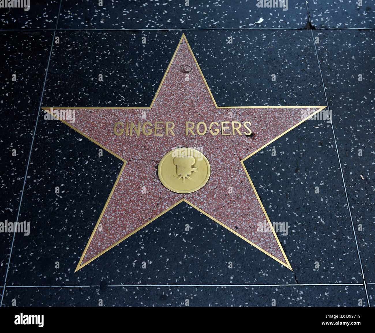 Terrazzo-Stern für Künstler Ginger Rogers, Kategorie Film, Trommeln of Fame, Hollywood Boulevard, Hollywood, Los Angeles, Neff Stockfoto