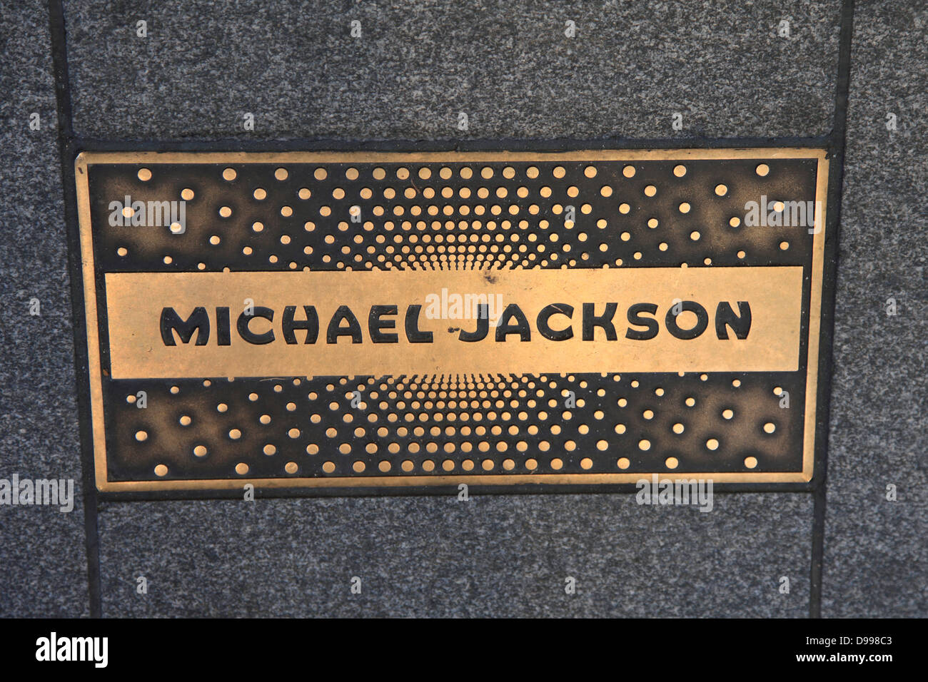 Michael Jackson Plaque, Walk of Fame, Apollo Theater, 125th Street, Harlem, Manhattan, New York City, USA Stockfoto