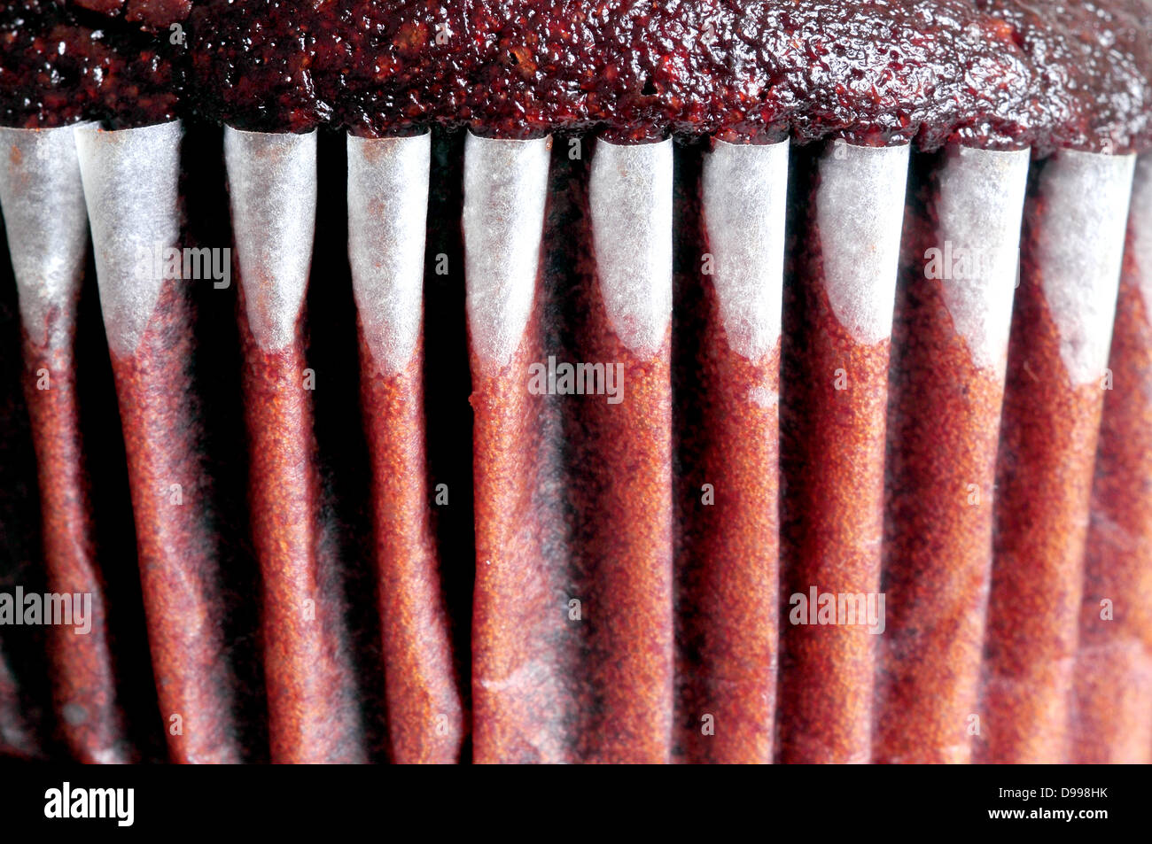Makroaufnahme einer Schokolade cupcake Stockfoto