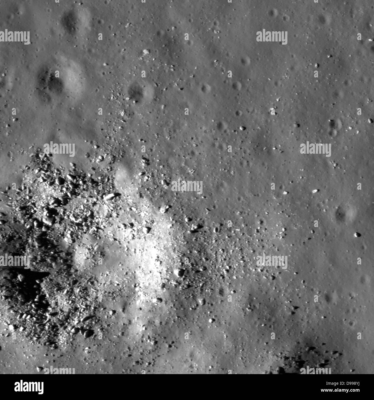 Ein Großteil der nordwestlichen Etage des Copernicus erscheint glatt und relativ uninteressant. Stockfoto