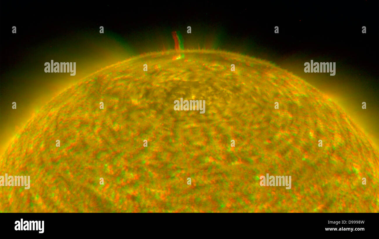 Ein dreidimensionales Bild der Sonne Stereoanlage. Dieses Bild ist ein Verbundwerkstoff aus dem linken und dem rechten Auge Farbe bildpaare durch den SECCHI Extremen Ultraviolett Bildeinheit aufgenommen. Stockfoto