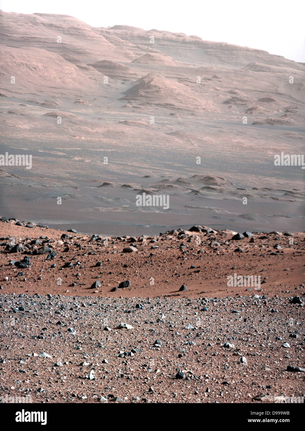 Dieses Bild ist aus einer Reihe von Testbildern, die 100 Millimeter Mast Kamera auf der NASA-Rover Curiosity, süd-südwestlich von der Landung des Rovers kalibrieren. Stockfoto