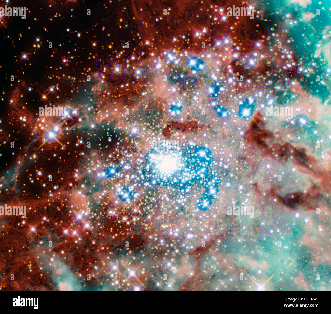 Ein Blick auf eine riesige, formungsbereichs aus Gas und Staub, wo Tausende von Sternen in der doradus Nebula geboren werden. Hubble Space Telescope (HST). Stockfoto