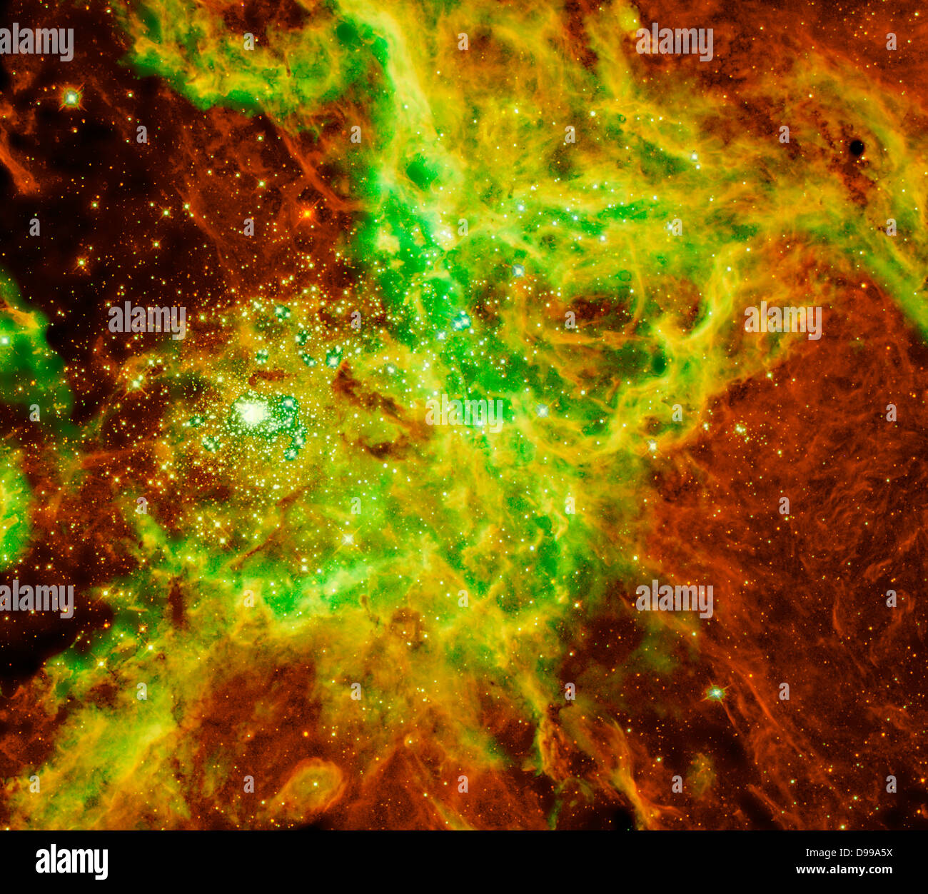 Ein Blick auf eine riesige, formungsbereichs aus Gas und Staub, wo Tausende von Sternen in der doradus Nebula geboren werden. Hubble Space Telescope (HST). Stockfoto