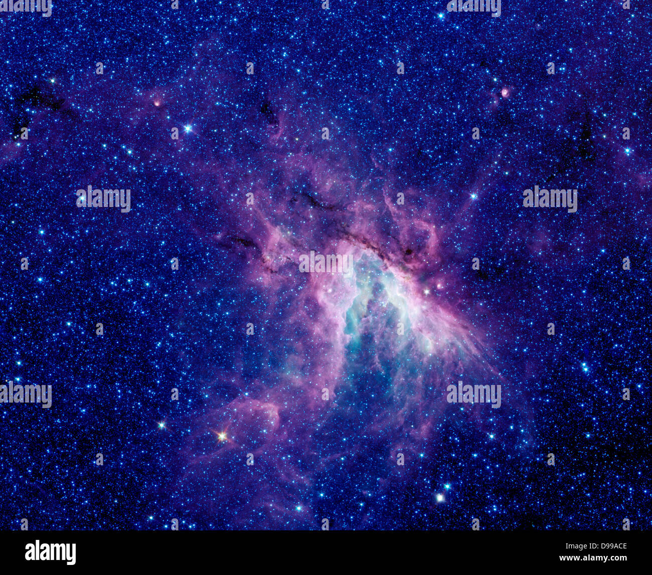 Einen Stern - die Wolke M17, oder die Swan nebula. Über 6.000 Licht-Jahre entfernt im Sternbild Schütze. Spitzer Space Telescope. Stockfoto