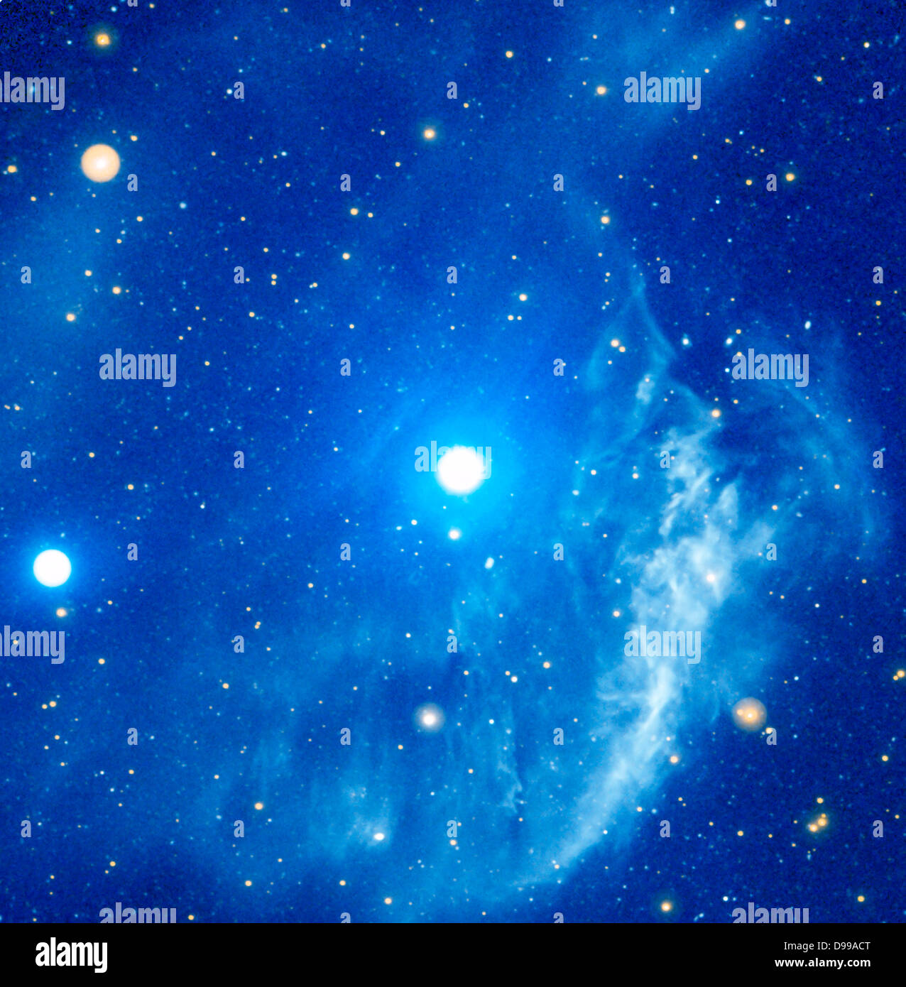 Diese UV-Bild von der NASA Galaxy Evolution Explorer zeigt NGC3242, planetarischer Nebel häufig als "Jupiter's Ghost". Stockfoto