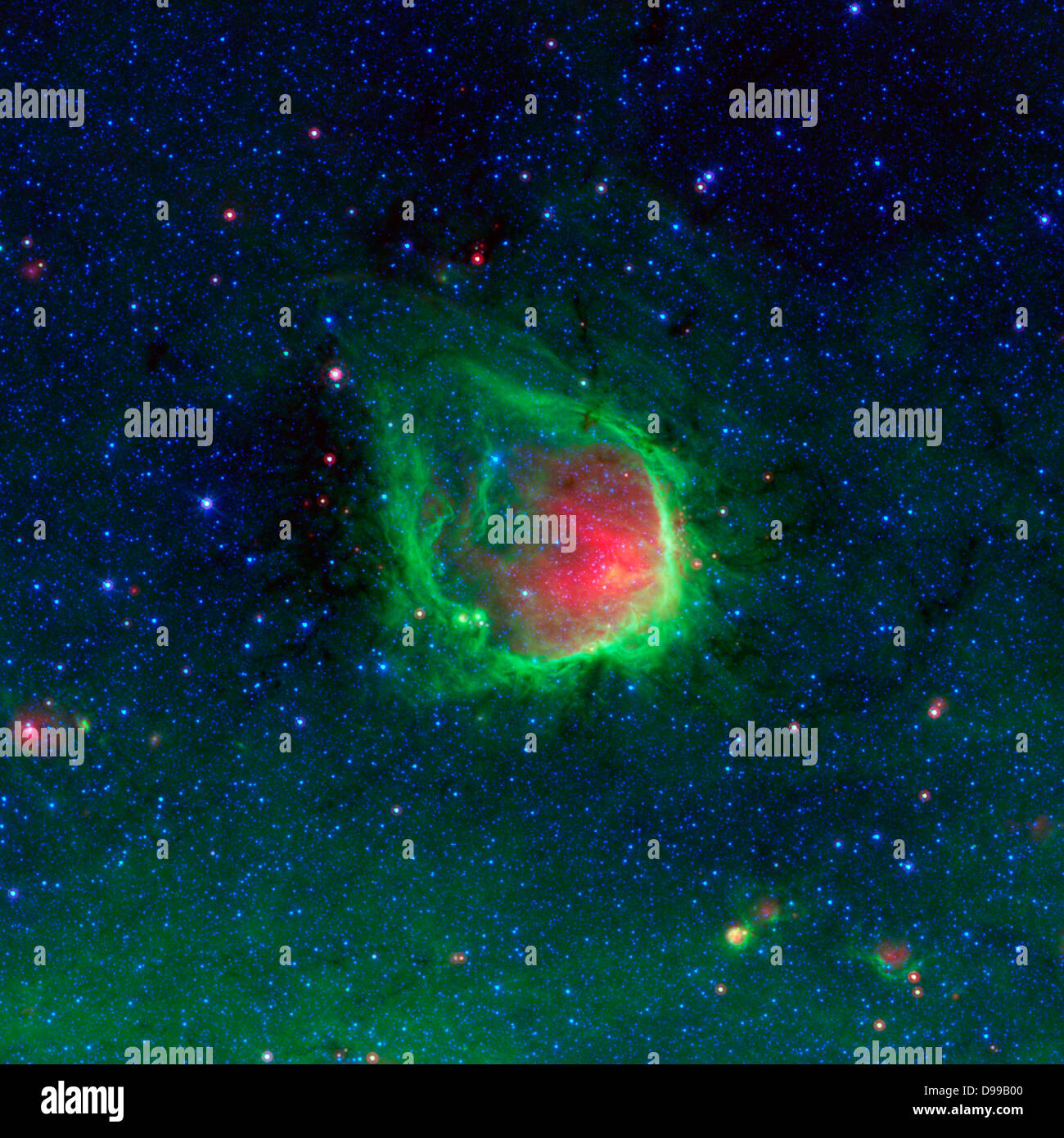 Namens RCW 120, diese Region aus heißem Gas und Staub kann sich in den düsteren Wolken umgeben von den Schwanz des Sternbild Skorpion gefunden werden. Spitzer. Stockfoto