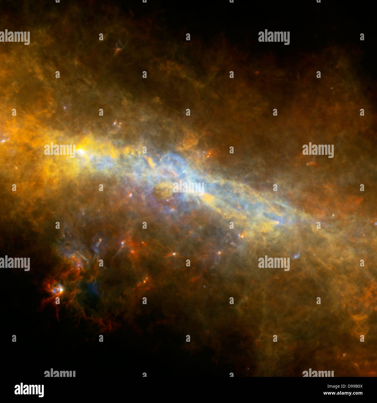 Astronomen mit dem Weltraumteleskop Herschel entdeckt, dass sie eine vermutete Ring im Zentrum unserer Galaxie verzogen, aus Gründen, die sie nicht erklären kann. Stockfoto