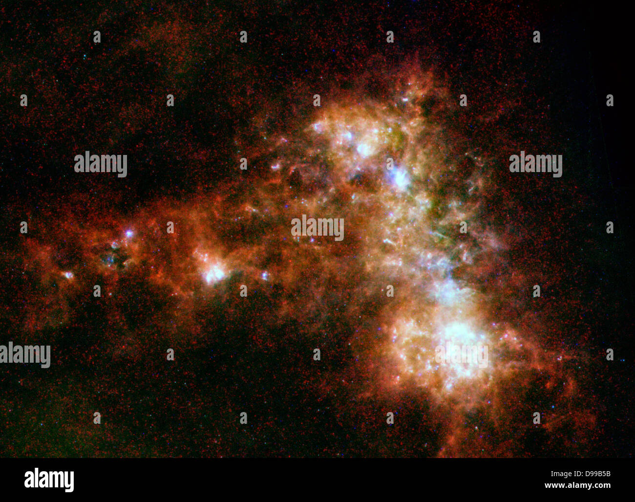 Dieses Bild zeigt die kleine Magellansche Wolke Galaxie im Infrarotlicht aus Weltraumteleskop Herschel. Stockfoto