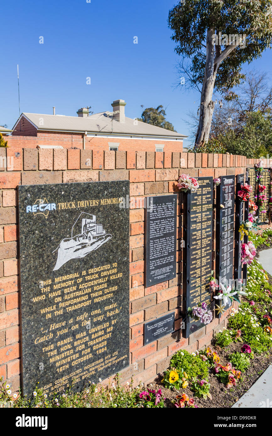 LKW Fahrer-Denkmal, Tarcutta, New South Wales Australien Stockfoto