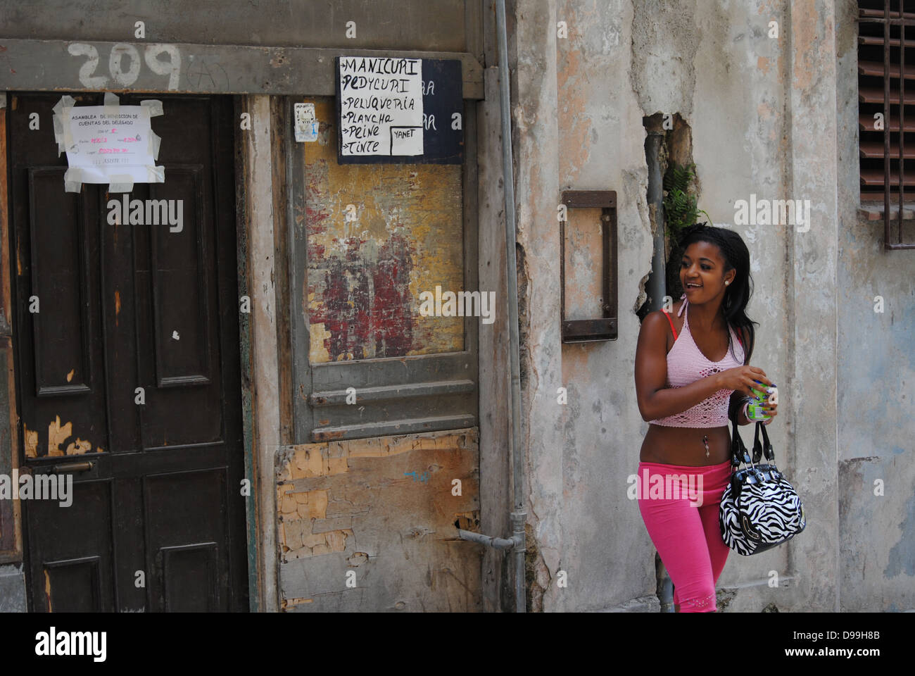 Kubaner in der Tür Stockfoto