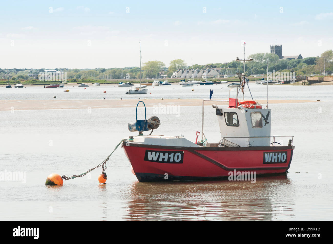 Angelboot/Fischerboot vor Anker Stockfoto