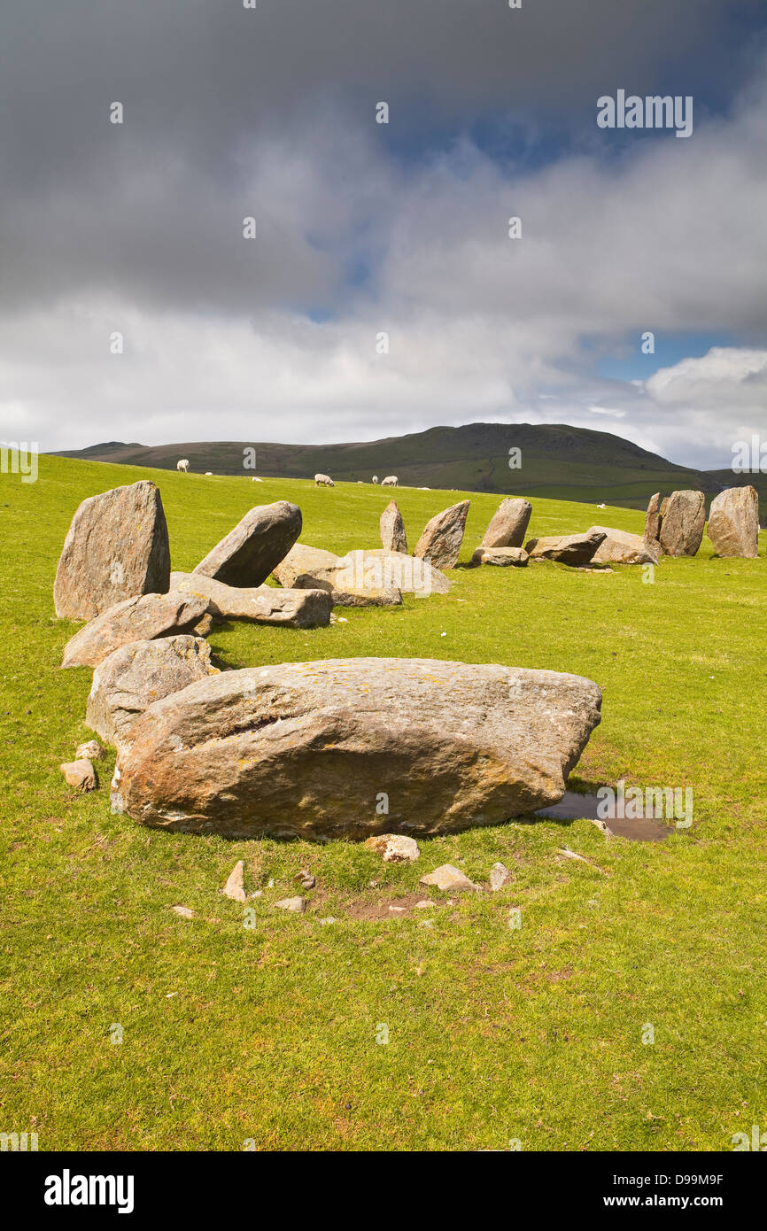 Swinside Steinkreis in den Lake District National Park. Stockfoto