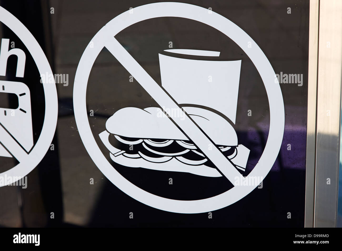 kein Essen-Zeichen auf eine Attraktion Stockfoto