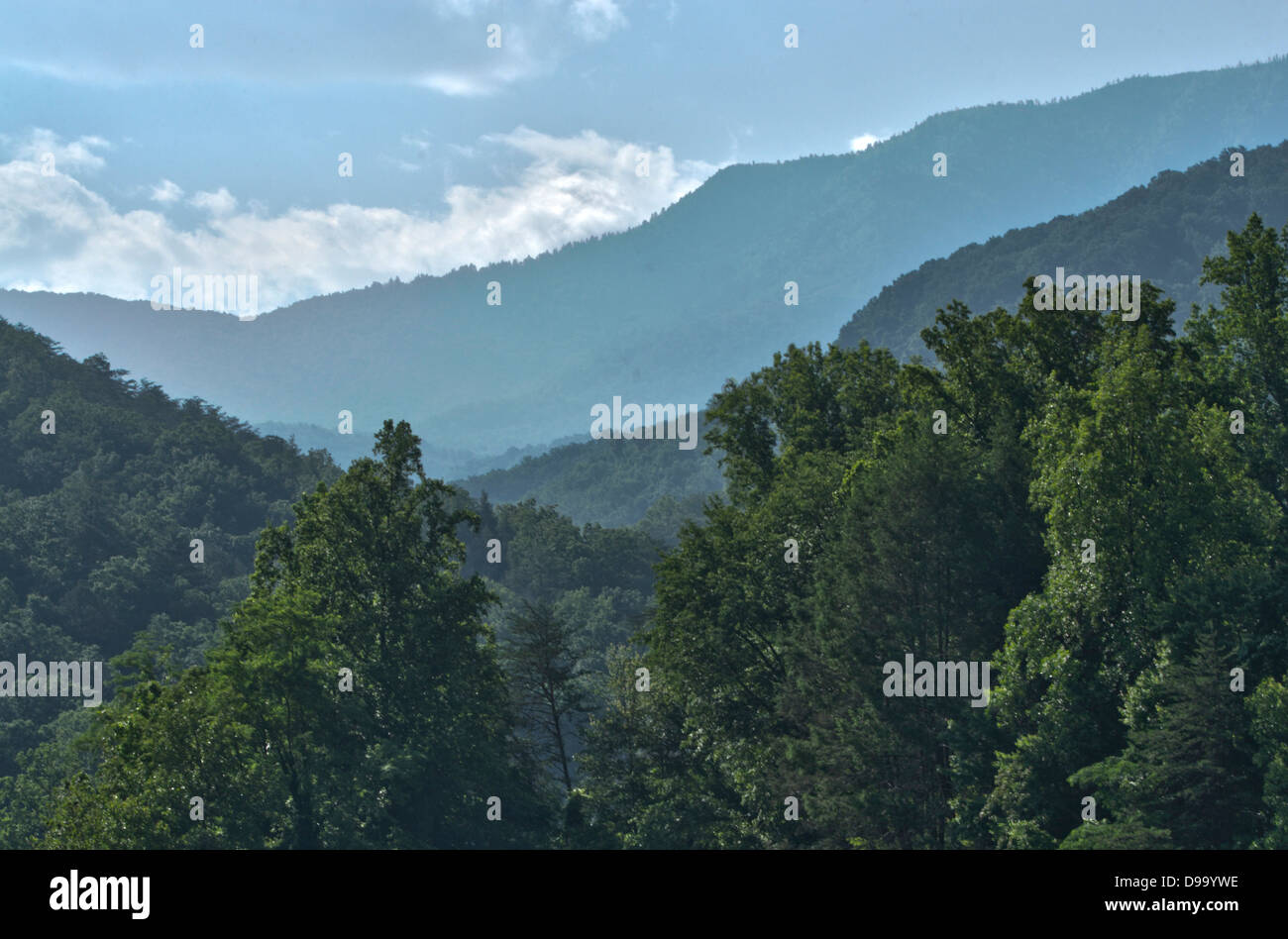 Appalachian Smoky Mountains von Gatlinburg, Tennessee gesehen Stockfoto