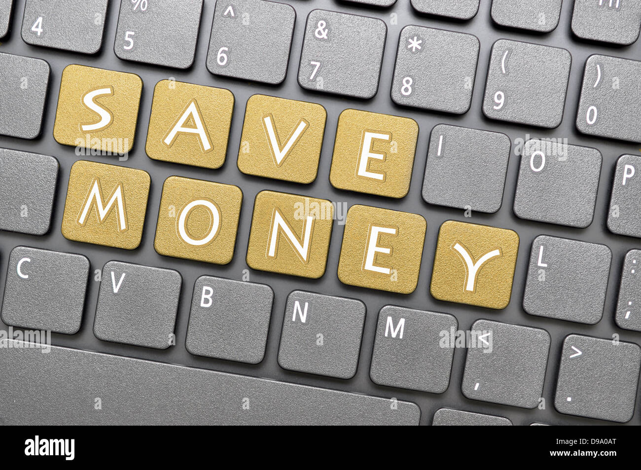 Sparen Sie Geld auf Tastatur Stockfoto
