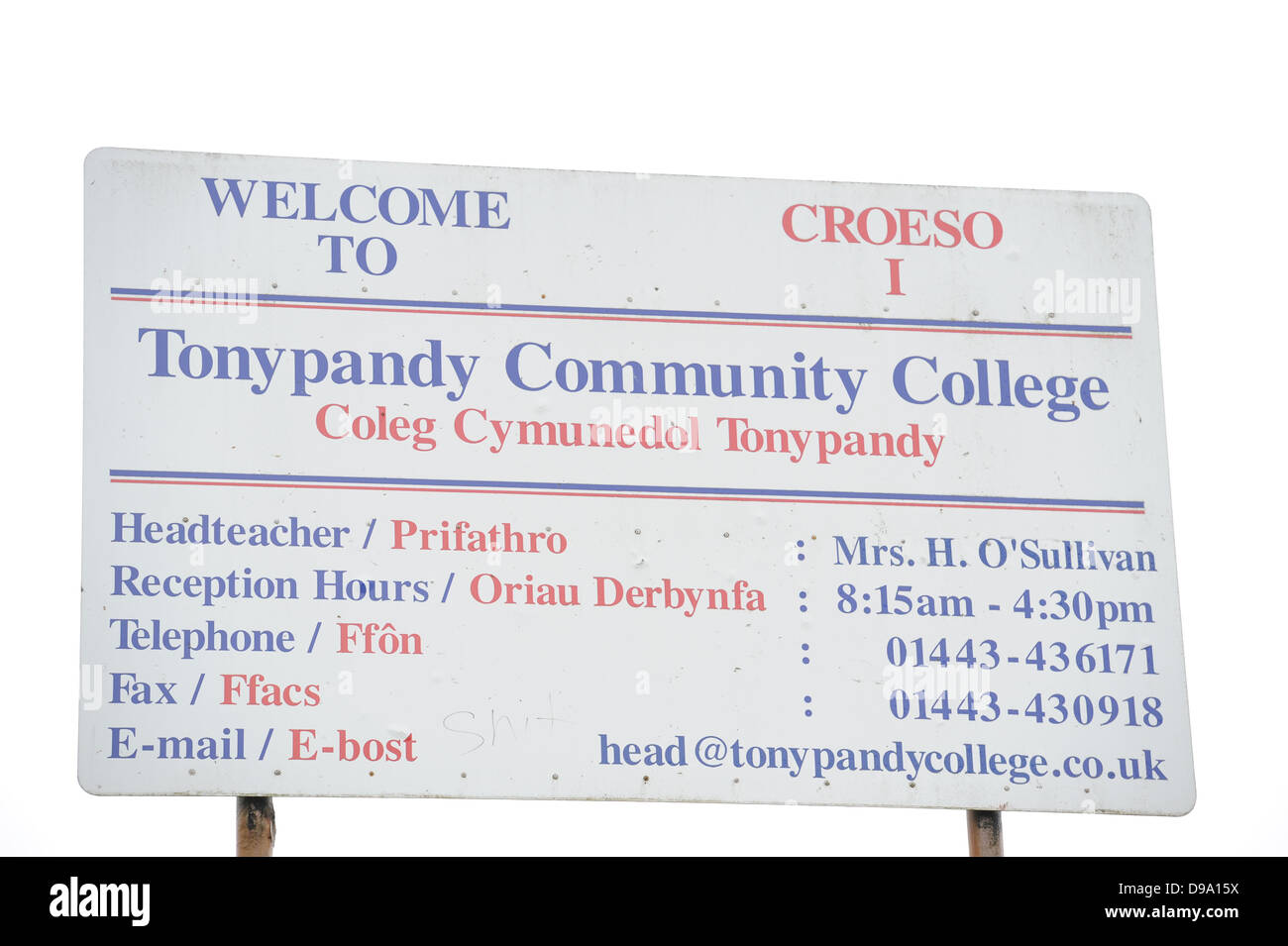 Tonypandy Community College in die Rhondda. Stockfoto
