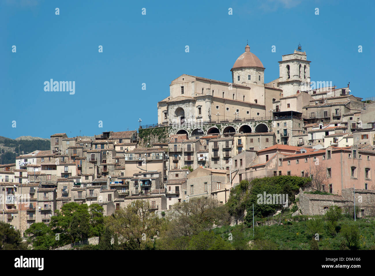 Petralia Sottana, Sizilien, Italien, Blick Auf Die Stadt, Petralia Sottana, Sizilien, Italien Stockfoto