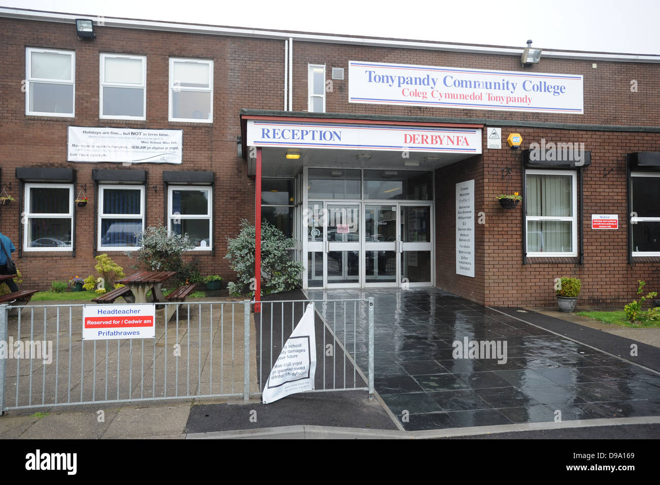 Tonypandy Community College in die Rhondda. Stockfoto