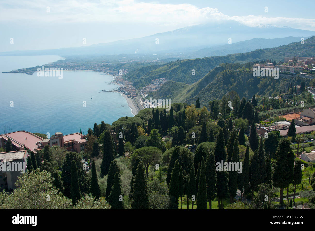 Ätna, Taormina, Sizilien, Vulkan, Vulkan Aetna, Blick von Taormina, Sizilien, Italien, Provinz Messina, Provinz mich Stockfoto