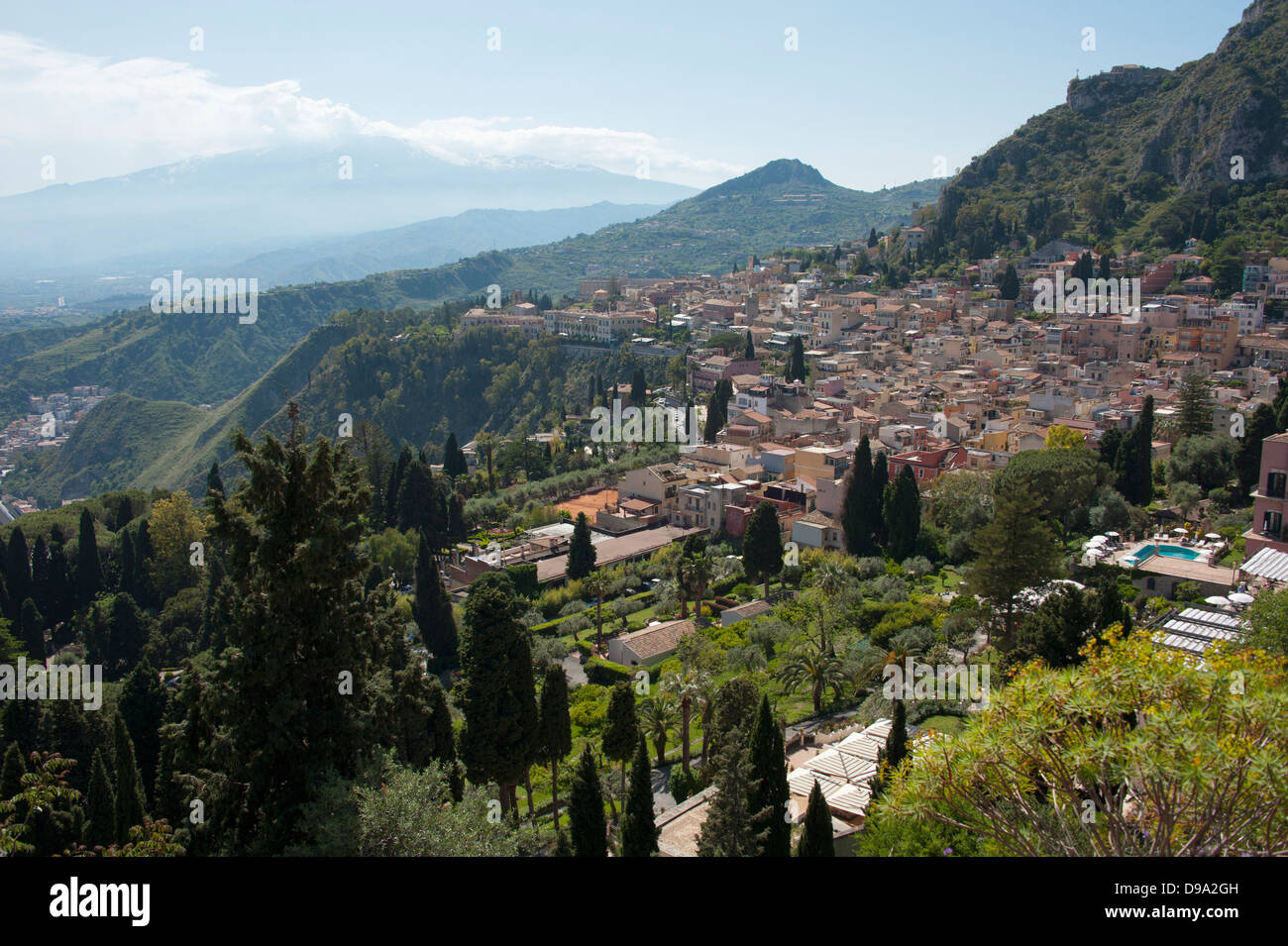 Ätna, Taormina, Sizilien, Vulkan, Vulkan Aetna, Blick von Taormina, Sizilien, Italien, Provinz Messina, Provinz mich Stockfoto